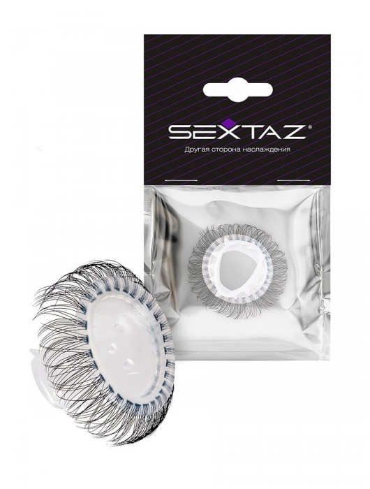 Эластичное эрекционное кольцо с длинными черными «ресничками» - Sextaz - в Перми купить с доставкой