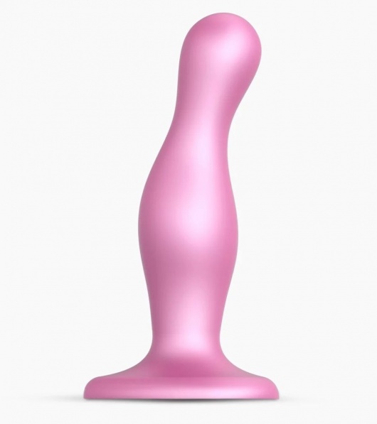 Розовая насадка Strap-On-Me Dildo Plug Curvy size M - Strap-on-me - купить с доставкой в Перми
