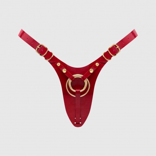 Красный пояс для фиксации насадок Strap-On-Me Leatherette Harness Fabulous - Strap-on-me - купить с доставкой в Перми