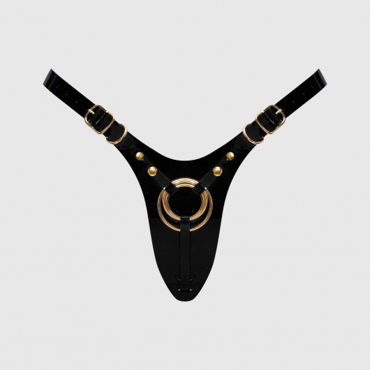 Черный пояс для фиксации насадок Strap-On-Me Leatherette Harness Fabulous - Strap-on-me - купить с доставкой в Перми