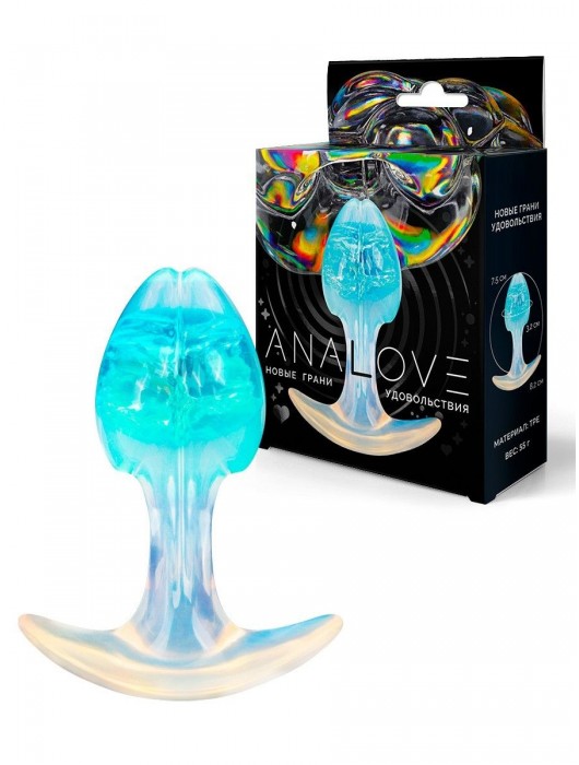 Голубоватая анальная пробка - 8,2 см. - AnaLove