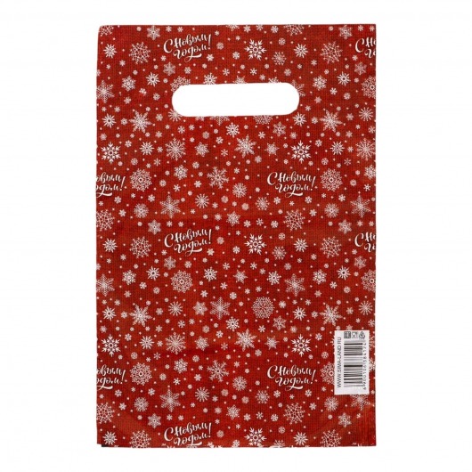 Красный подарочный новогодний пакет с вырубной ручкой (20х30 см) - Сима-Ленд - купить с доставкой в Перми