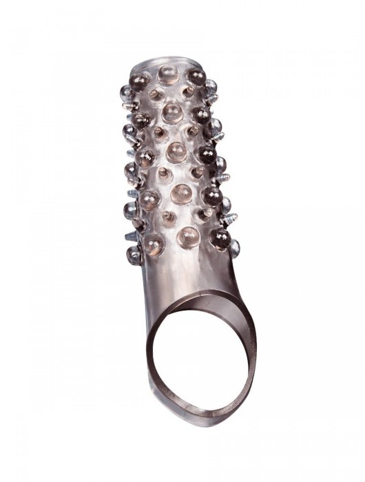 Дымчатая насадка на пенис с шипами и выпуклостями - 12 см. - Sex Expert - в Перми купить с доставкой