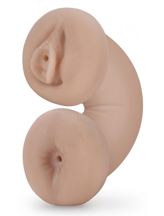 Телесный люминесцентный двусторонний мастурбатор Tasha - Blush Novelties - в Перми купить с доставкой