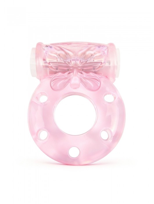Розовое эрекционное виброкольцо с бабочкой - 1137 - в Перми купить с доставкой