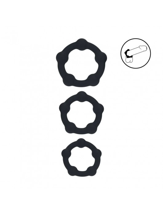 Набор из 3 эрекционных колец Beaded Silicone Cockring Set - Shots Media BV - в Перми купить с доставкой