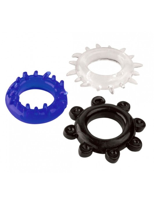 Набор из 3 эрекционных колец разного цвета и рельефа - Boys of Toys - в Перми купить с доставкой