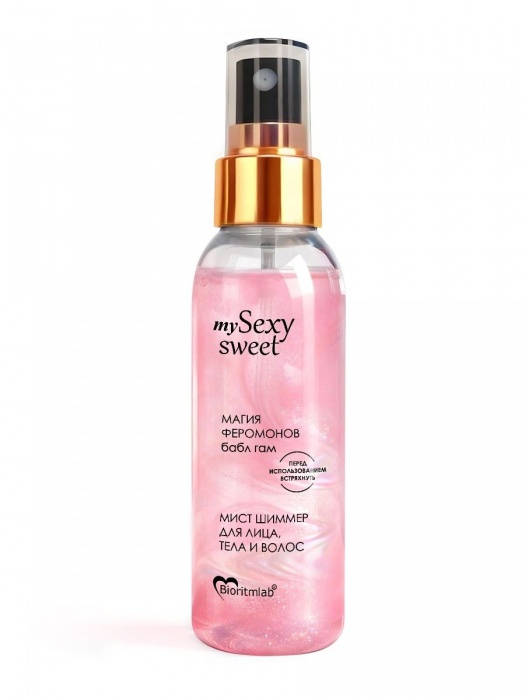 Мист для лица, тела и волос Sexy Sweet с ароматом бабл-гам, шиммером и феромонами - 95 мл. -  - Магазин феромонов в Перми