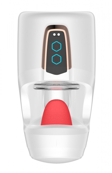 Белый мастурбатор с язычком и возвратно-поступательными движениями - Secwell - в Перми купить с доставкой