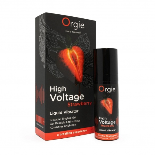 Жидкий вибратор Orgie High Voltage Strawberry - 15 мл. - ORGIE - купить с доставкой в Перми