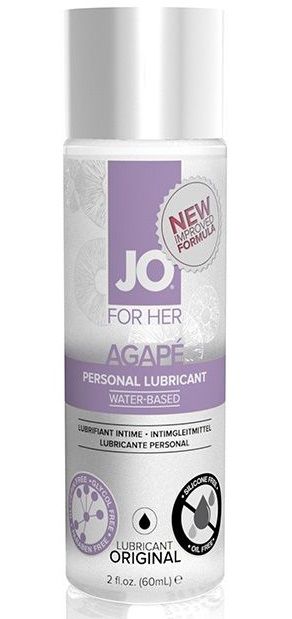 Лубрикант на водной основе для женщин JO AGAPE LUBRICANT ORIGINAL - 60 мл. - System JO - купить с доставкой в Перми