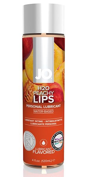 Лубрикант на водной основе с ароматом персика JO Flavored Peachy Lips - 120 мл. - System JO - купить с доставкой в Перми