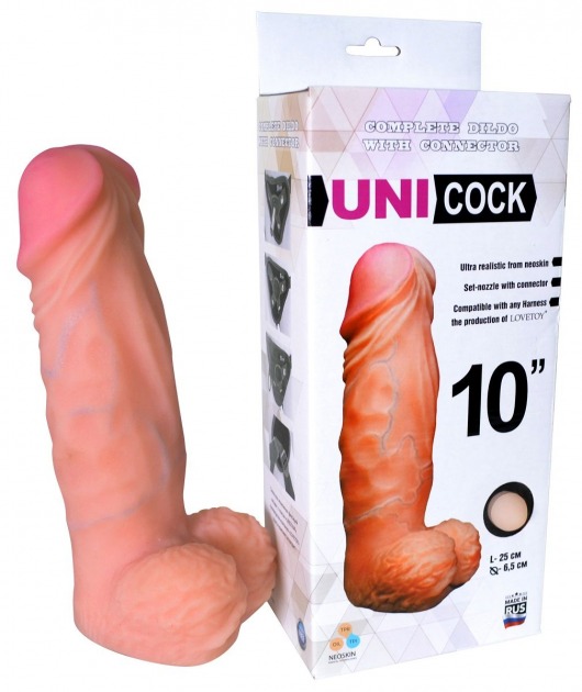 Фаллическая насадка Харнесс UNICOCK 10  - 25 см. - LOVETOY (А-Полимер) - купить с доставкой в Перми