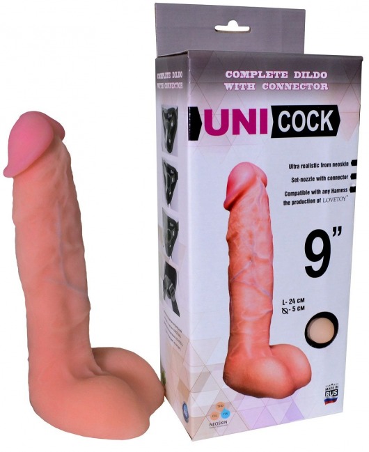 Фаллическая насадка Харнесс UNICOCK 9  - 24 см. - LOVETOY (А-Полимер) - купить с доставкой в Перми