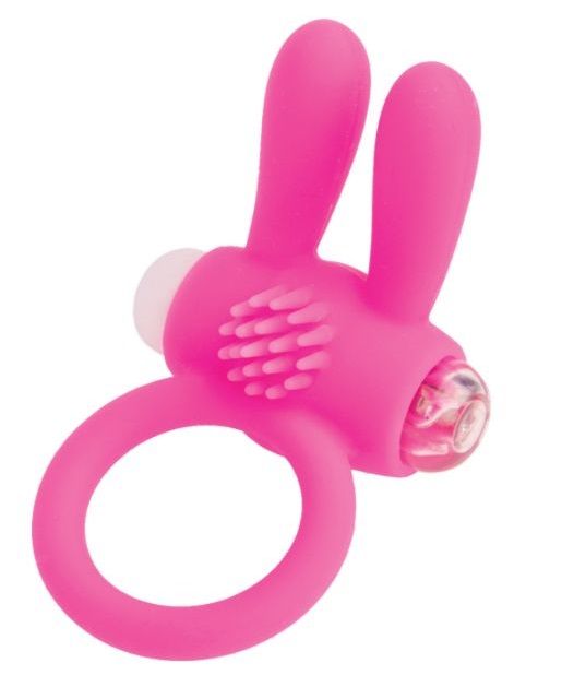 Розовое эрекционное виброкольцо A-toys с ушками - A-toys - в Перми купить с доставкой