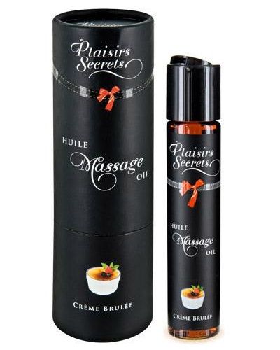 Массажное масло с ароматом крем брюле Huile de Massage Gourmande Creme Brulée - 59 мл. - Plaisir Secret - купить с доставкой в Перми