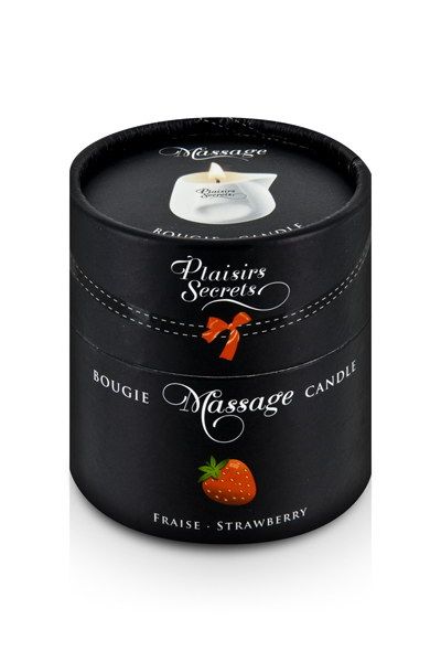 Массажная свеча с ароматом клубники Bougie de Massage Gourmande Fraise - 80 мл. - Plaisir Secret - купить с доставкой в Перми