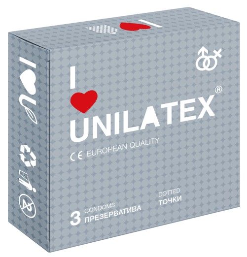 Презервативы с точками Unilatex Dotted - 3 шт. - Unilatex - купить с доставкой в Перми