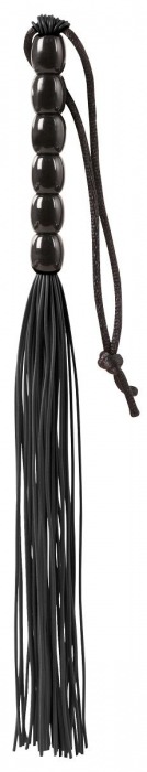 Чёрная мини-плеть из резины Rubber Mini Whip - 22 см. - Blush Novelties - купить с доставкой в Перми