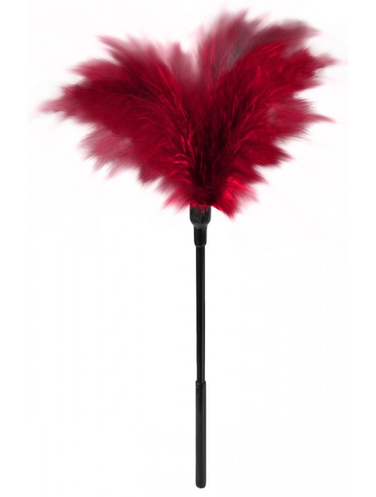 Пластиковая метелочка с красными пёрышками Small Feather Tickler - 32 см. - Blush Novelties - купить с доставкой в Перми