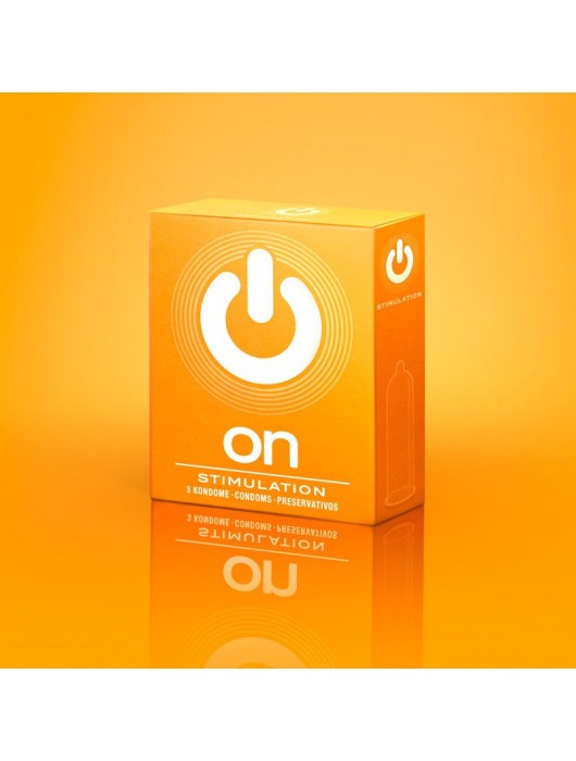 Презервативы ON) Stimulation с точками - 3 шт. - ON) - купить с доставкой в Перми