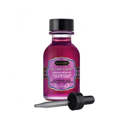 Масло для ласк с ароматом малины Oil of Love Raspberry Kiss - 22 мл. - Kama Sutra - купить с доставкой в Перми