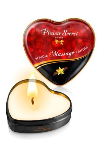 Массажная свеча с ароматом ванили Bougie Massage Candle - 35 мл. - Plaisir Secret - купить с доставкой в Перми