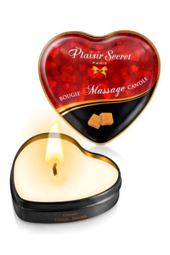 Массажная свеча с ароматом карамели Bougie Massage Candle - 35 мл. - Plaisir Secret - купить с доставкой в Перми