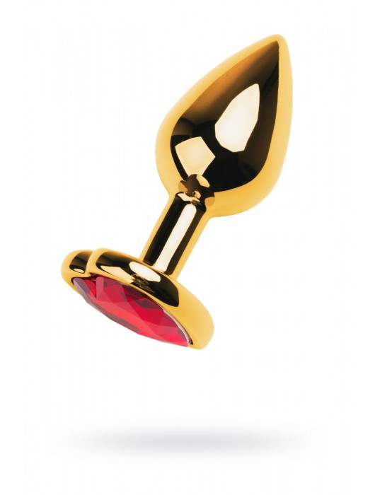 Золотистая анальная пробка с кристаллом-сердцем - 7,5 см. - ToyFa - купить с доставкой в Перми
