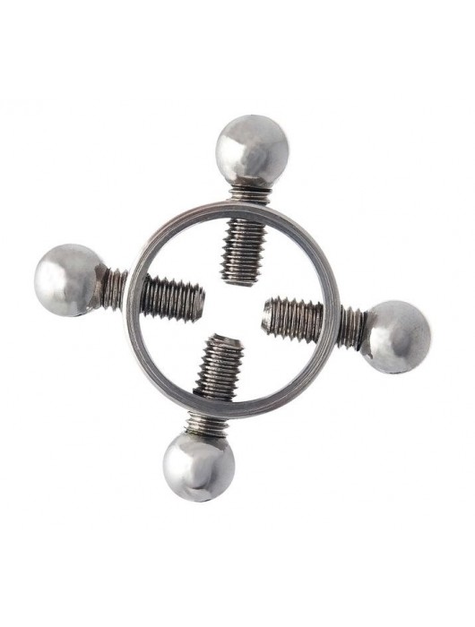 Серебристые зажимы для сосков на винтах - ToyFa - купить с доставкой в Перми