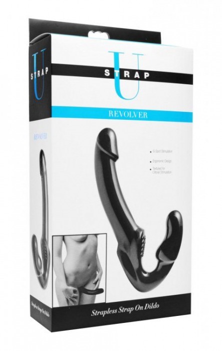 Чёрный безремневой страпон Revolver - XR Brands - купить с доставкой в Перми