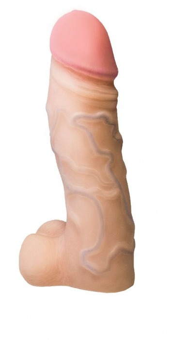 Реалистичная насадка с мошонкой REAL Standard - 15,5 см. - LOVETOY (А-Полимер) - купить с доставкой в Перми