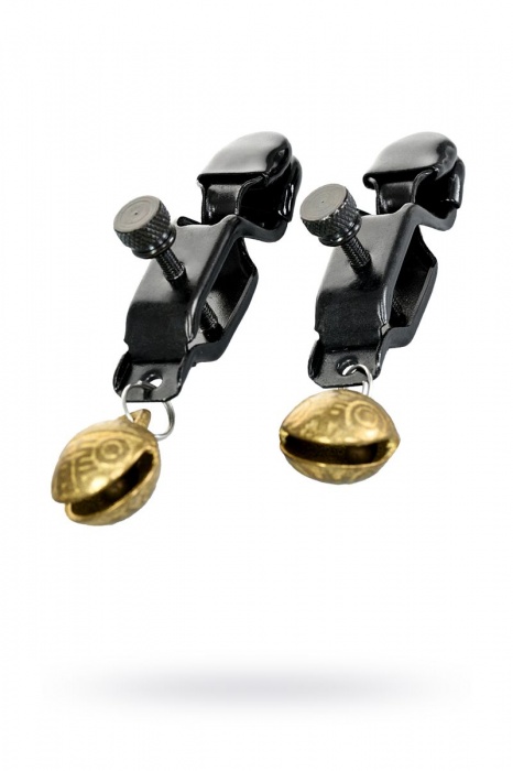 Черно-золотистые зажимы для сосков TOYFA Theatre - ToyFa - купить с доставкой в Перми
