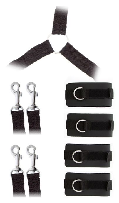 Комплект наручников и поножей LUXURIOUS BED RESTRAINT CUFF SET - Blush Novelties - купить с доставкой в Перми